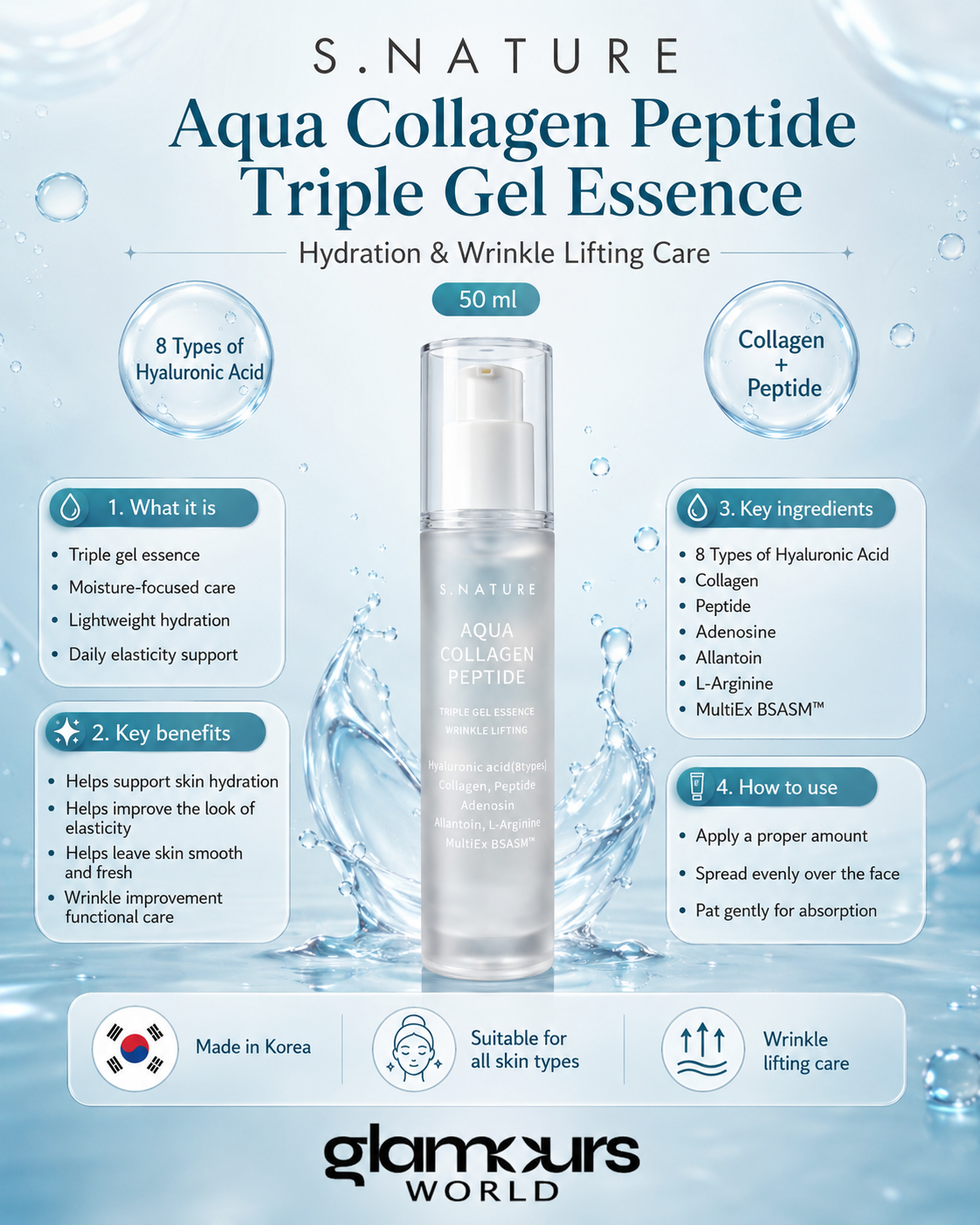 S NATURE Aqua Collagen Peptide Essence 50ml
